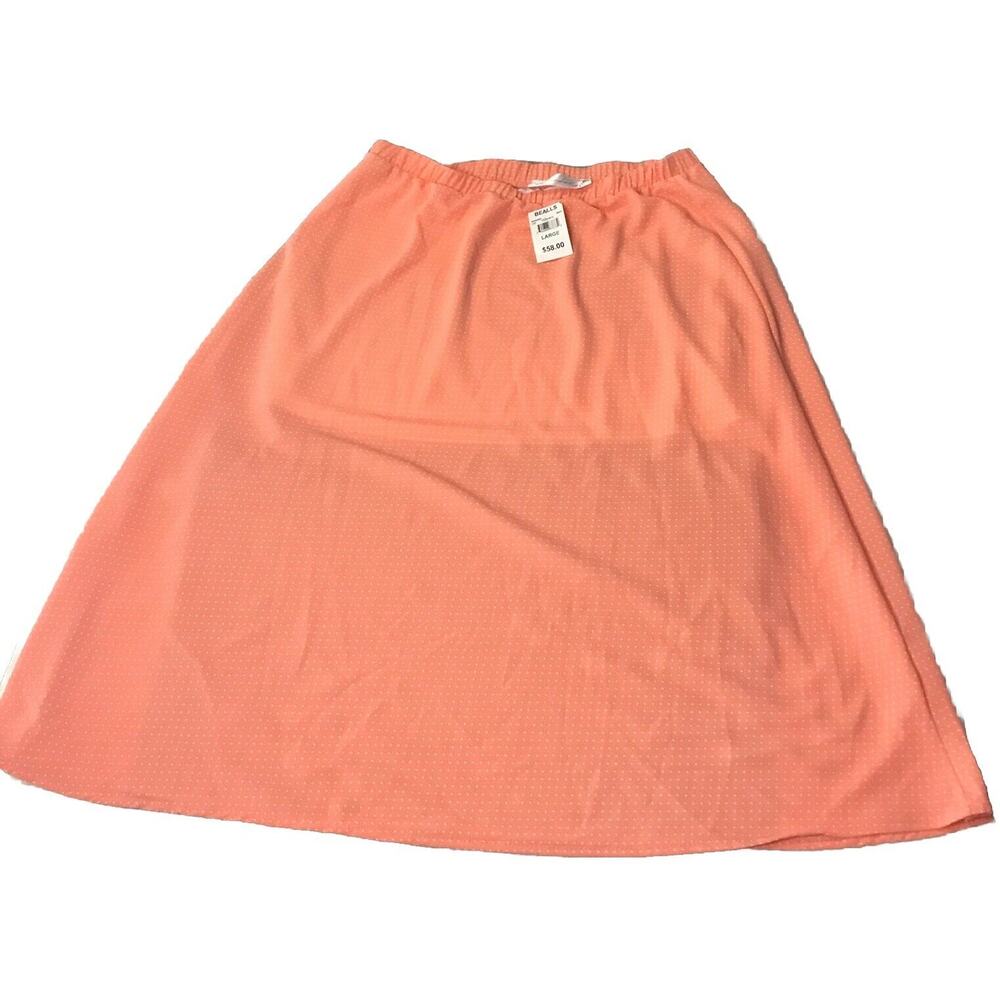 Wanderlust Women Long Skirt Large With Lining Orange And White Cottage Core